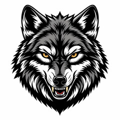 Naklejka premium A striking PNG logo of a wolf's head, perfect for T-shirts, businesses, and hunting clubs, exuding strength and resilience.