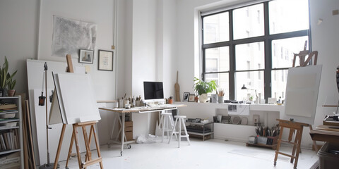 Minimalist Home Office: Design a minimalist home office space with a streamlined desk, ergonomic chair