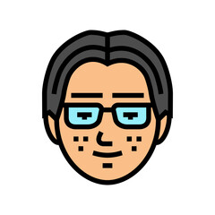 man avatar otaku color icon vector. man avatar otaku sign. isolated symbol illustration