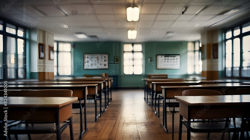Poster blurred school background generative ai