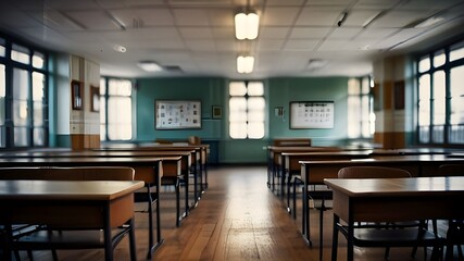 Blurred school background Generative AI 