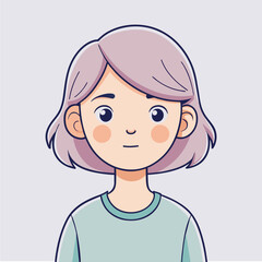 Minimalist person with a serious expression, crafted in an adorable doodle style, Generative AI