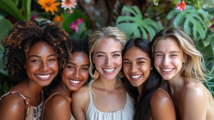 Fototapeta premium A love that celebrates the beauty of friendship and camaraderie, represented by a group of friends enjoying each other's company, symbolizing the support, shared experiences stock photo