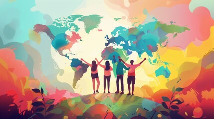 International Friendship Day Concept. The concept of happy together