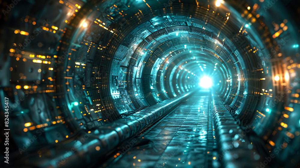 Poster fuzzy light dynamic tunnel panorama