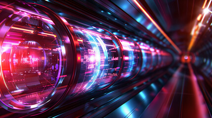 Neon tunnel quantum traverses the technological background of the metaverse

