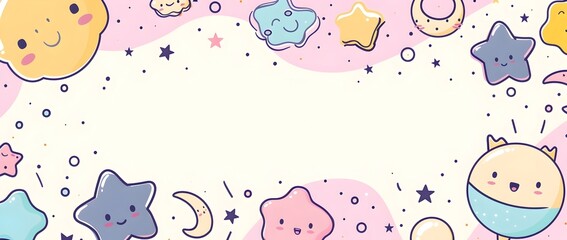 Cheerful Doodle Border Design with Blank Space for Customizable World Cancer Day or Youth Day Message Background