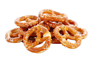 Salty pretzels, isolated on white background