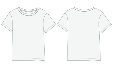 women T-shirt design template. Front and back vector. 