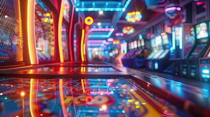 Obraz premium commercial photo, close-up, game room equipment, bottom view, soft light