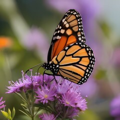 Close up of a monarch butterfly on a vibrant flower1
