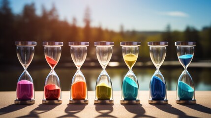 Hourglass in various colors