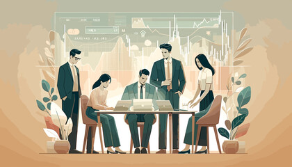 Concept vector illustration of a stock investment.