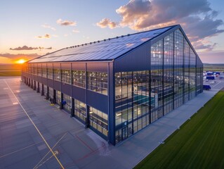 Obraz premium Workshop equipped with solar photovoltaic power generation