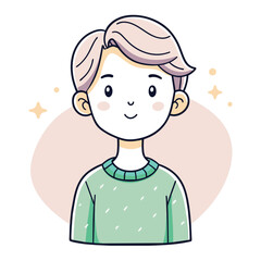 Minimalist person with a relieved expression, crafted in an adorable doodle style, Generative AI