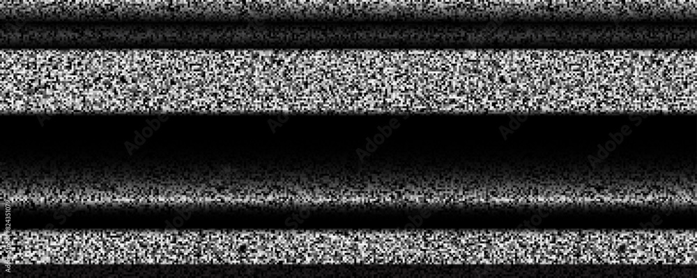 Poster tv static noise background. glitched pixelated screen texture. vhs video with black stripes, interfe