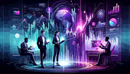 Obraz premium Concept vector illustration of a stock investment.