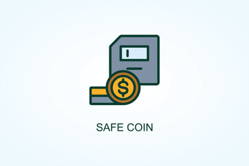 Safe Coin Vector  Or Logo Sign Symbol Illustration