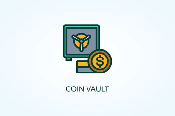 Coin Vault Vector  Or Logo Sign Symbol Illustration