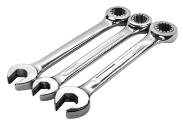 Set spanner wrench automobile isolated on white background