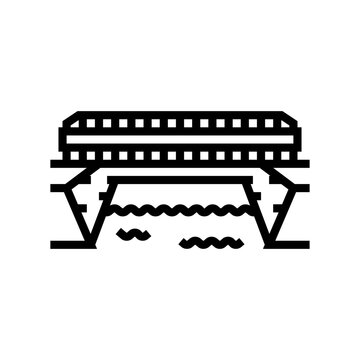 recommend clip art: aqueduct bridge line icon vector. aqueduct bridge sign. isolated contour symbol black illustration