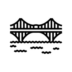 cantilever bridge line icon vector. cantilever bridge sign. isolated contour symbol black illustration