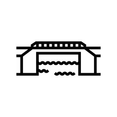 girder bridge line icon vector. girder bridge sign. isolated contour symbol black illustration