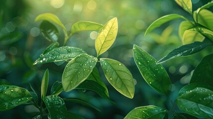 commercial photo, close-up, garden plants, bottom view, soft light