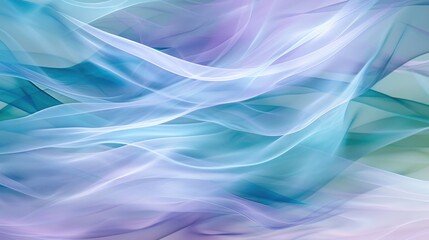 Fototapeta premium An abstract image featuring smooth, colorful waves with soft transitions between shades of blue, green, and purple