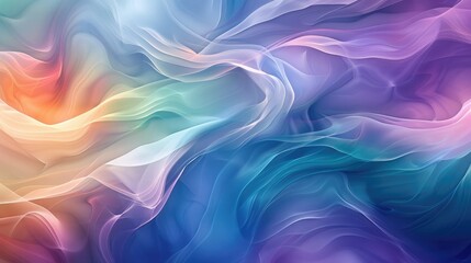 Obraz premium An abstract image featuring smooth, colorful waves with soft transitions between shades of blue, green, and purple