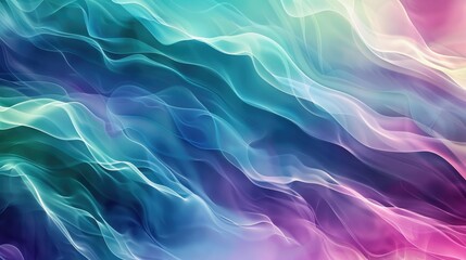 Obraz premium An abstract image featuring smooth, colorful waves with soft transitions between shades of blue, green, and purple