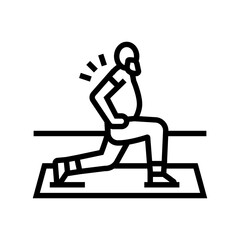 exercise elderly leisure line icon vector. exercise elderly leisure sign. isolated contour symbol black illustration