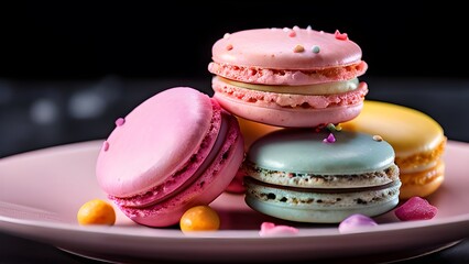 Amazing and delicious colorful  pastel macarons