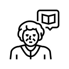 reading elderly leisure line icon vector. reading elderly leisure sign. isolated contour symbol black illustration