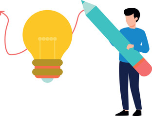 The boy has design ideas.