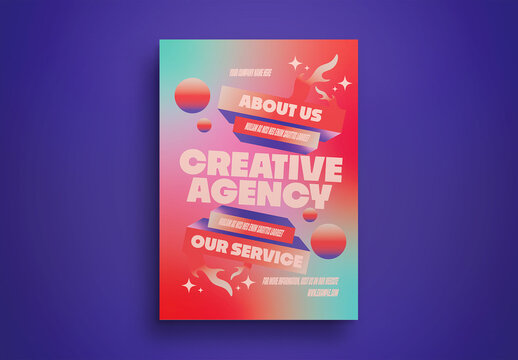 Red Gradient Creative Agency Business Flyer Layout