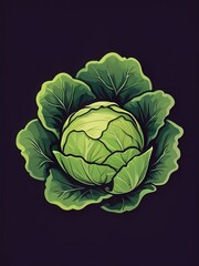 Obraz premium A silhouette color logo design of bean cabbage design