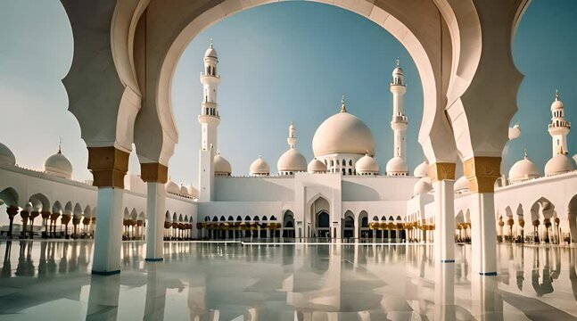 entrance hall of white grand mosque