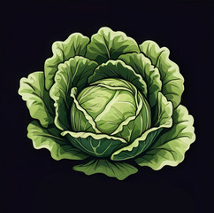 A silhouette color logo design of bean cabbage design