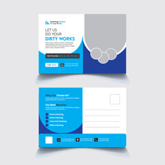 Cleaning Service Post Card Design Template