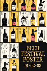Beer festival poster background illustration. Flyer for a drinks celebration