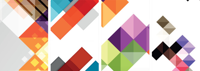 Set of colorful square posters business templates. Vector Illustration For Wallpaper, Banner, Background, Card, Book Illustration, landing page