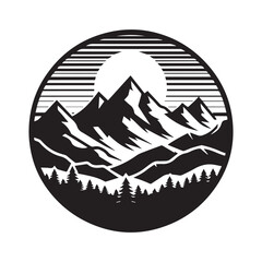 Circle Logo Nature Mountain silhouette