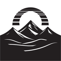 Logo Nature Mountain silhouette