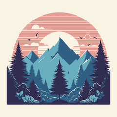 Nature Mountain Logo silhouette