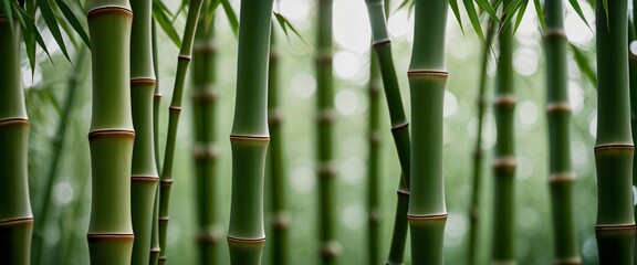 Asian Close-up shot of bamboo stalks with intricate