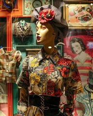 Obraz premium A mannequin in a vintage shirt design
