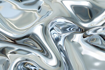 glossy silver metal fluid glossy chrome mirror water effect background backdrop texture