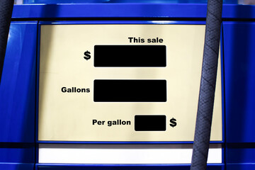 The fuel dispensers blank black screen for displays the number of gallon and price of gas , Fuel...