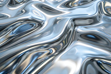 glossy silver metal fluid glossy chrome mirror water effect background backdrop texture